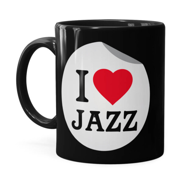 Caneca I Love Jazz V03 Preta