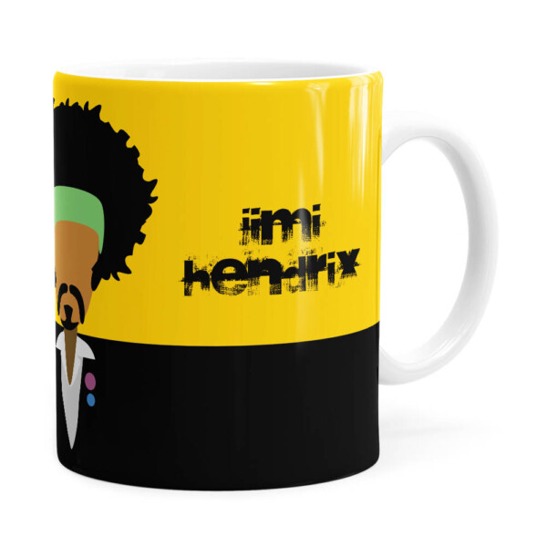Caneca Jimi Hendrix Minimalista Branca