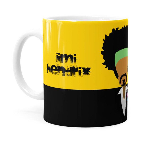 Caneca Jimi Hendrix Minimalista Branca