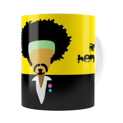 Caneca Jimi Hendrix Minimalista Branca