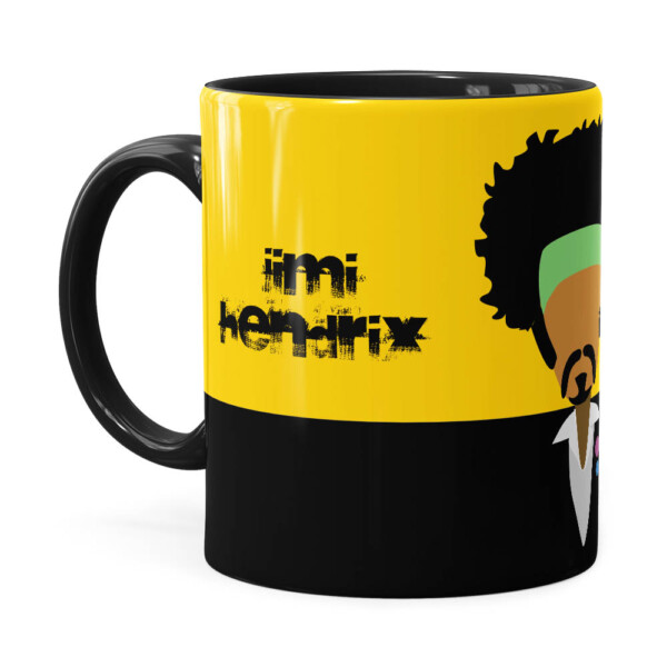 Caneca Jimi Hendrix Minimalista Preta
