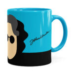 Caneca John Lennon Minimalista Azul Claro