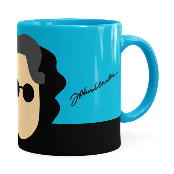 Caneca John Lennon Minimalista Azul Claro