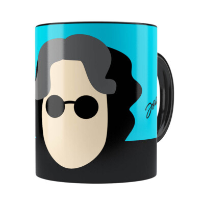 Caneca John Lennon Minimalista Preta