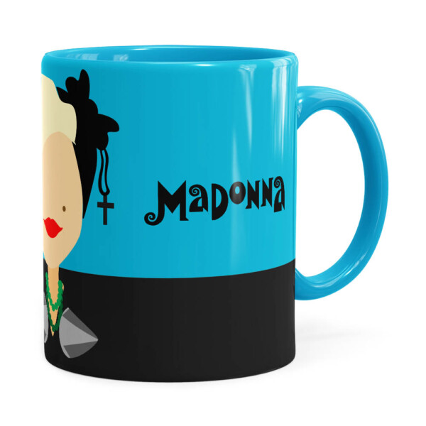 Caneca Madonna Minimalista Azul Claro