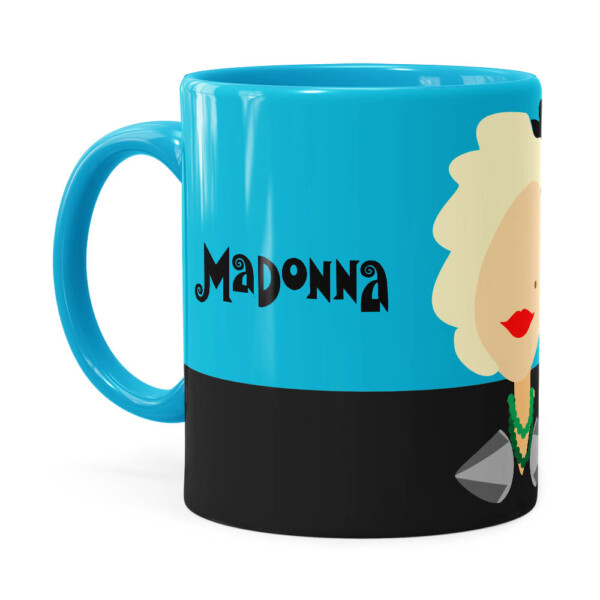 Caneca Madonna Minimalista Azul Claro