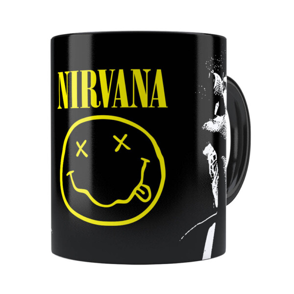 Caneca Nirvana Kurt Cobain Preta