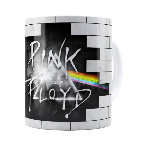 Caneca Pink Floyd The Dark Side E The Wall Branca