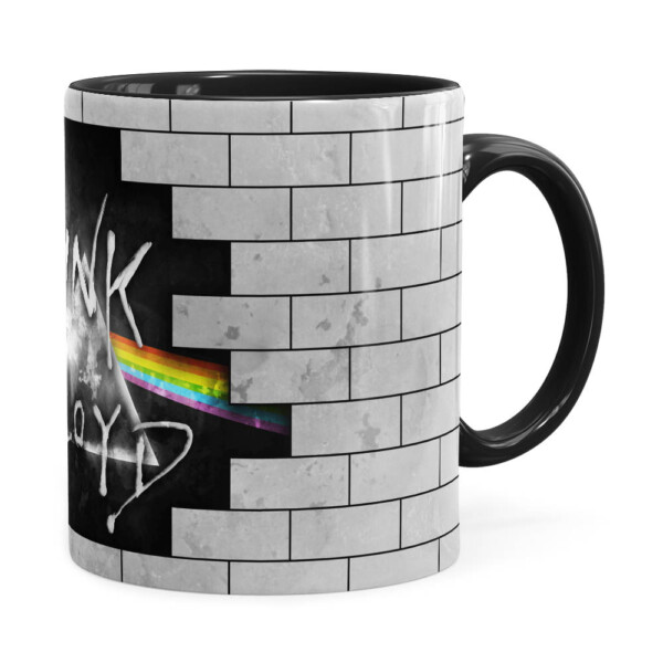 Caneca Pink Floyd The Dark Side E The Wall Preta