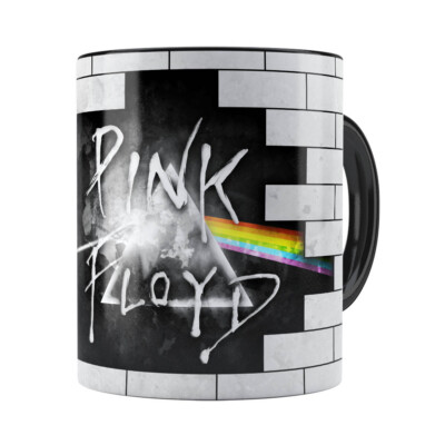 Caneca Pink Floyd The Dark Side E The Wall Preta