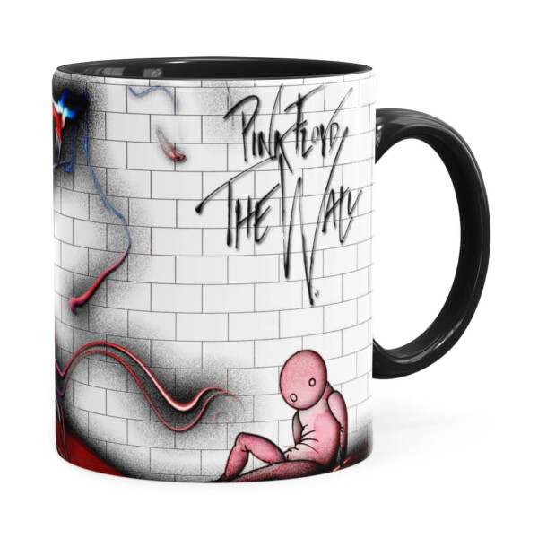 Caneca Pink Floyd The Wall Grafiti Preta