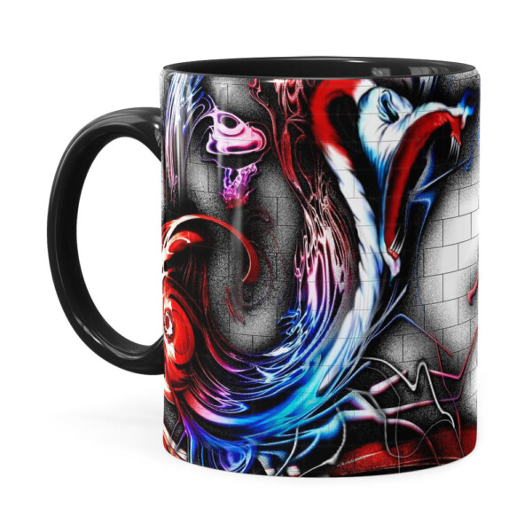 Caneca Pink Floyd The Wall Grafiti Preta