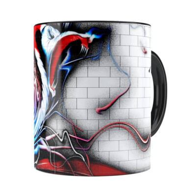 Caneca Pink Floyd The Wall Grafiti Preta
