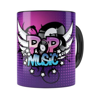 Caneca Pop Music Preta