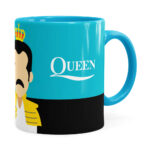 Caneca Queen Freddie Mercury Minimalista Azul Claro