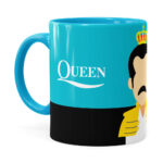 Caneca Queen Freddie Mercury Minimalista Azul Claro