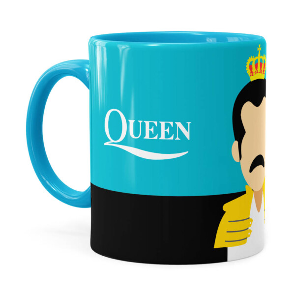 Caneca Queen Freddie Mercury Minimalista Azul Claro