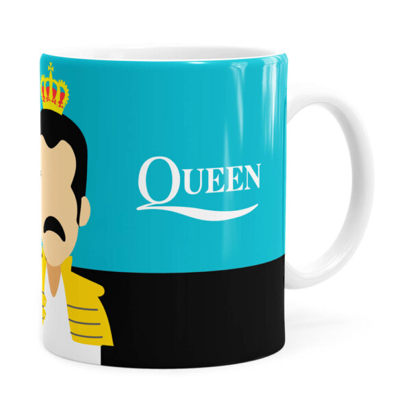 Caneca Queen Freddie Mercury Minimalista Branca