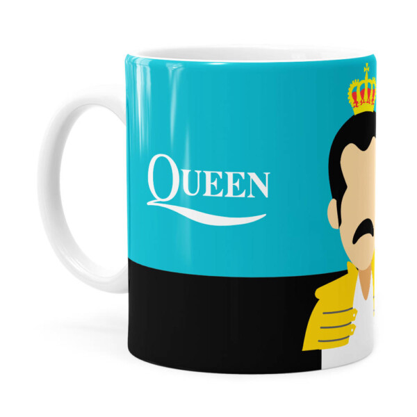 Caneca Queen Freddie Mercury Minimalista Branca