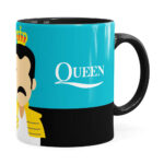Caneca Queen Freddie Mercury Minimalista Preta