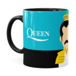 Caneca Queen Freddie Mercury Minimalista Preta