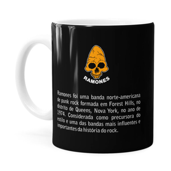Caneca Ramones Banda Arte Yellow Branca