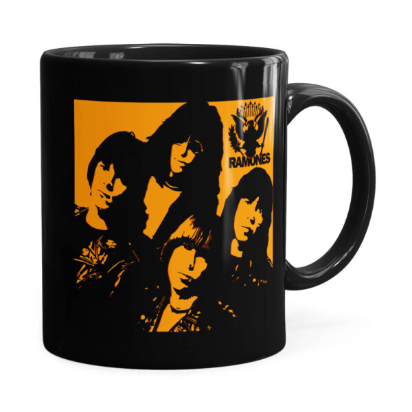 Caneca Ramones Banda Arte Yellow Preta