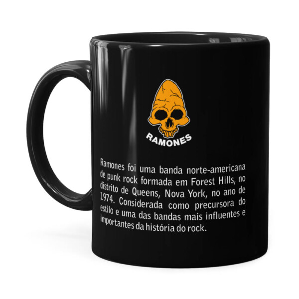 Caneca Ramones Banda Arte Yellow Preta