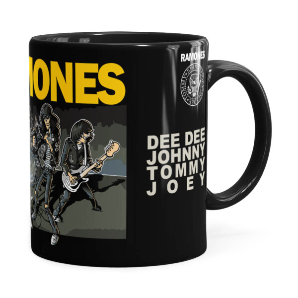 Caneca Ramones Cartoon Preta