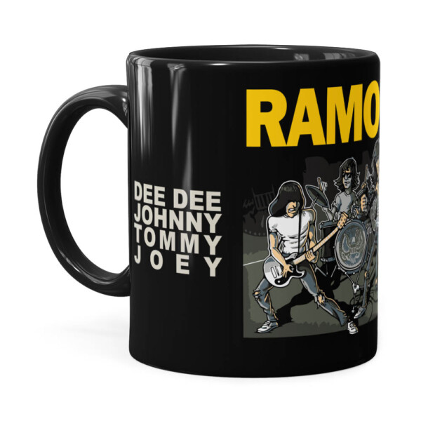 Caneca Ramones Cartoon Preta