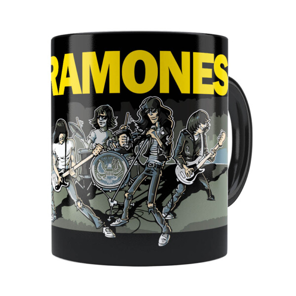 Caneca Ramones Cartoon Preta