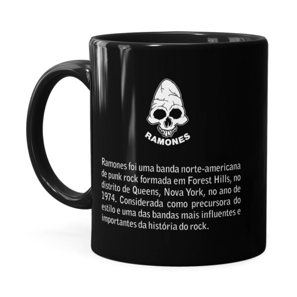 Caneca Ramones Logo President Preta