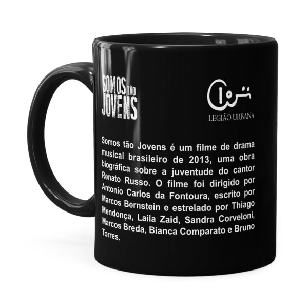 Caneca Somos Tão Jovens Renato Russo Preta