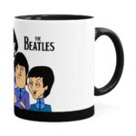 Caneca The Beatles Cartoon Preta