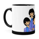 Caneca The Beatles Cartoon Preta