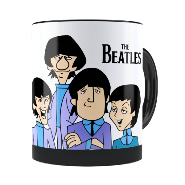 Caneca The Beatles Cartoon Preta