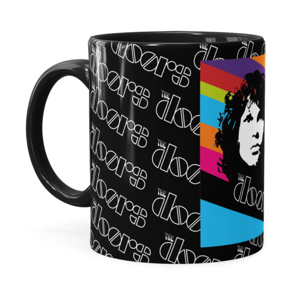 Caneca The Doors Jim Morrison Poster Colors Preta