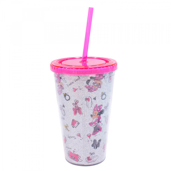 Copo Minnie Com Canudo 450ml