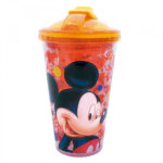 Copo Mickey Com Tampa E Canudo Com Gel Congelante 450ml