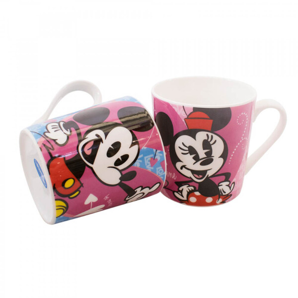 Conjunto Mickey & Minnie 2 Canecas Cartoon 250ml