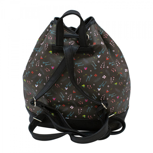 Mochila Minnie Preta Floral