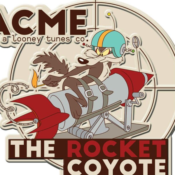 Placa Coyote Acme The Rocket Metal 35cm