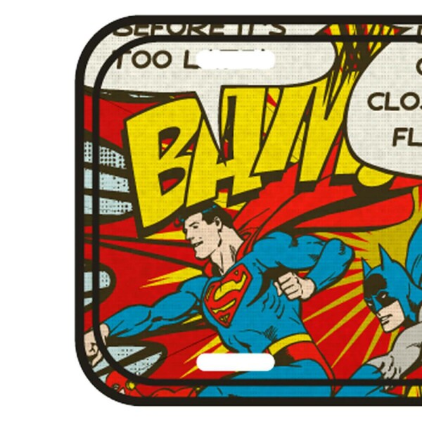 Placa Decorativa Batman E Superman Bam 30×15