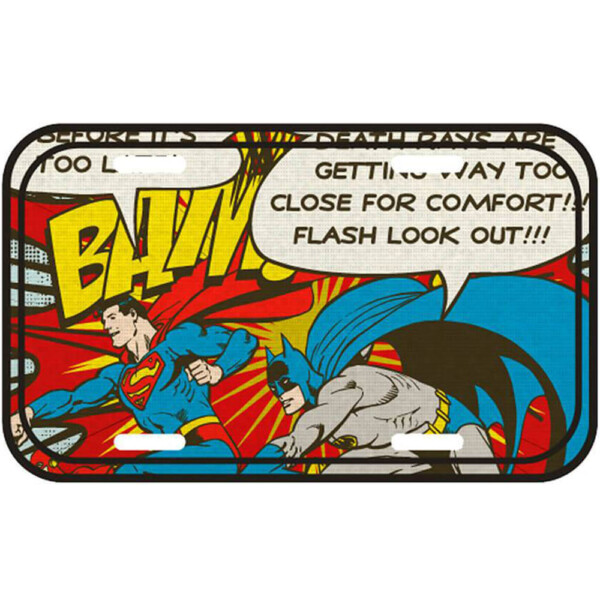Placa Decorativa Batman E Superman Bam 30×15