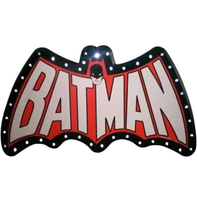 Placa Decorativa Batman Led 66x33cm