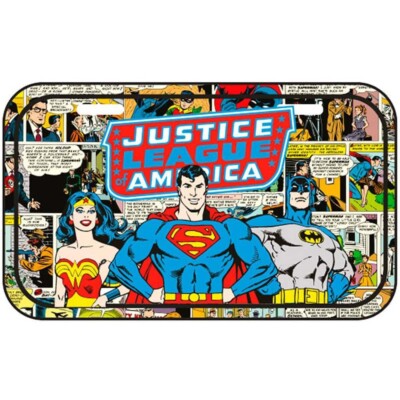 Placa Decorativa Liga Da Justiça Hq Metal 30x15cm