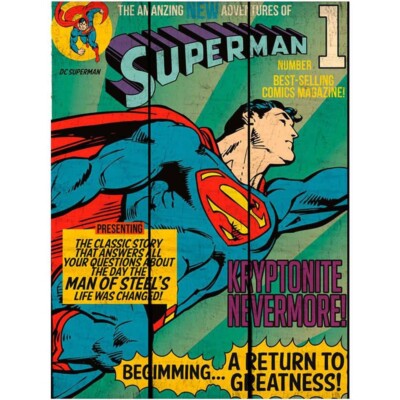 Placa Superman Flying Madeira 50×36cm