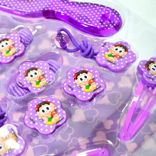 Bolsinha Magali Princesa Com Acessórios Para Cabelo Roxo