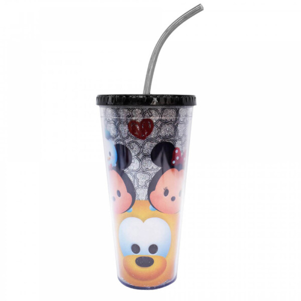 Copo Mickey E Minnie Com Cubos De Gelo Preto Tsum Tsum 600ml