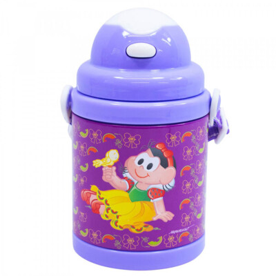 Garrafa Magali Princesa Com Canudo E Alça 360ml